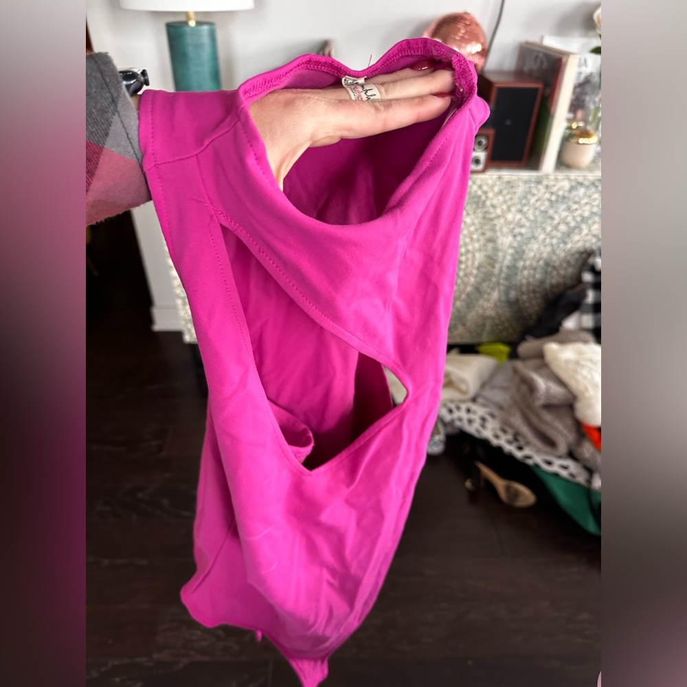 Free people hot pink bodysuit. Worn once